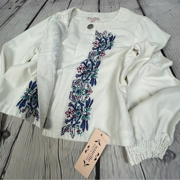 NANETTE LEPORE embroidered lined linen cotton boho lightweight jacket NEW size 2 - Picture 5 of 14